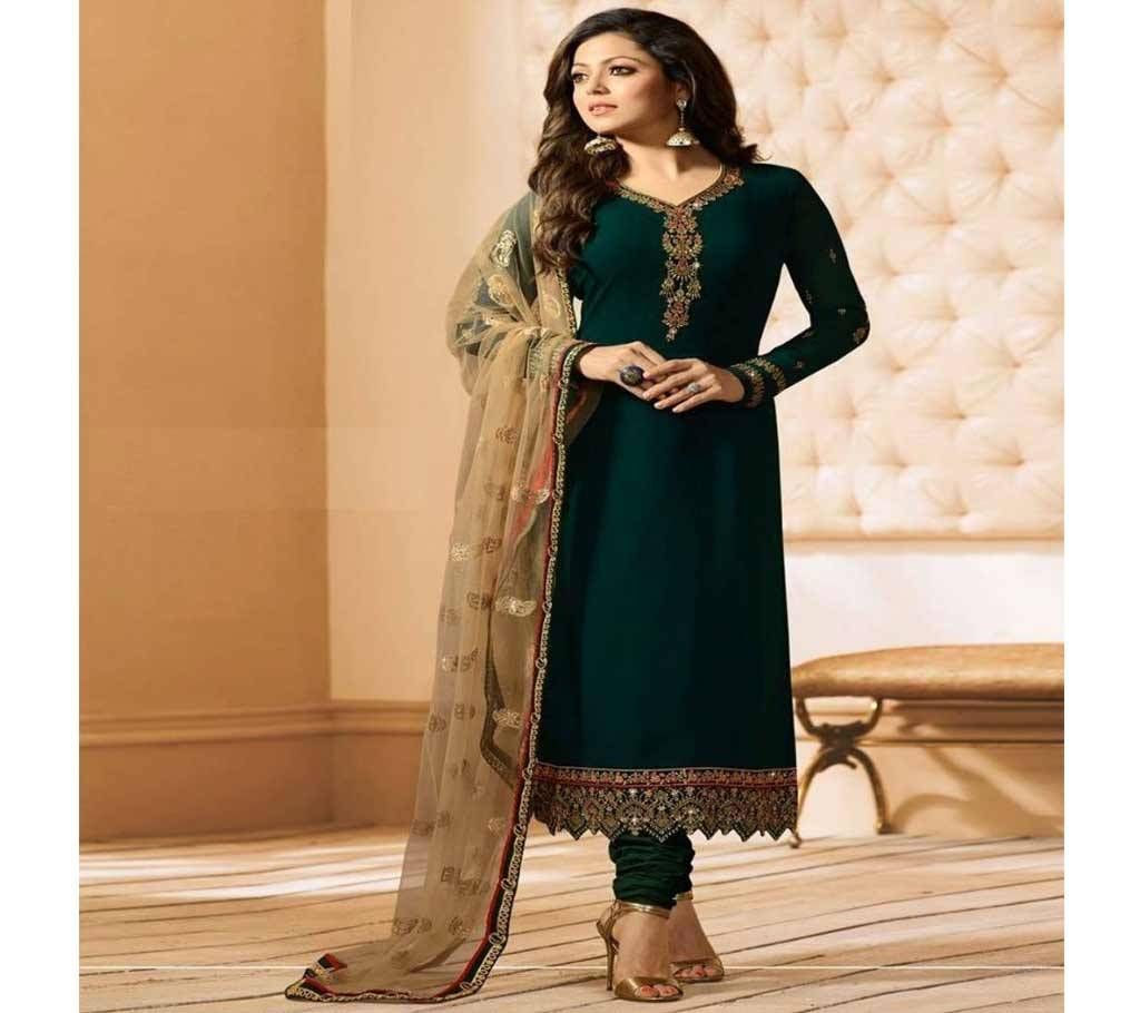 Unstitched dark green georgette salwar kameez Nc-8916