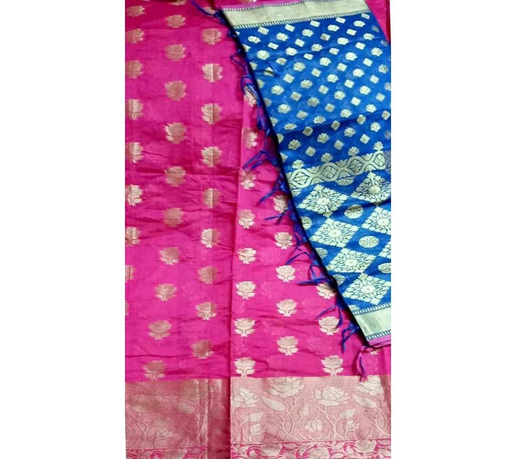 Unstiched 2 piece Chanderi silk katan