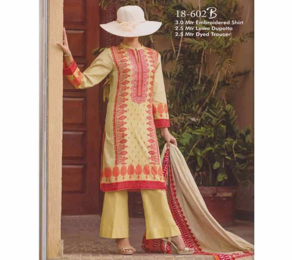 Ayesha Alishba Pakistani Semi Stitched Three Piece 