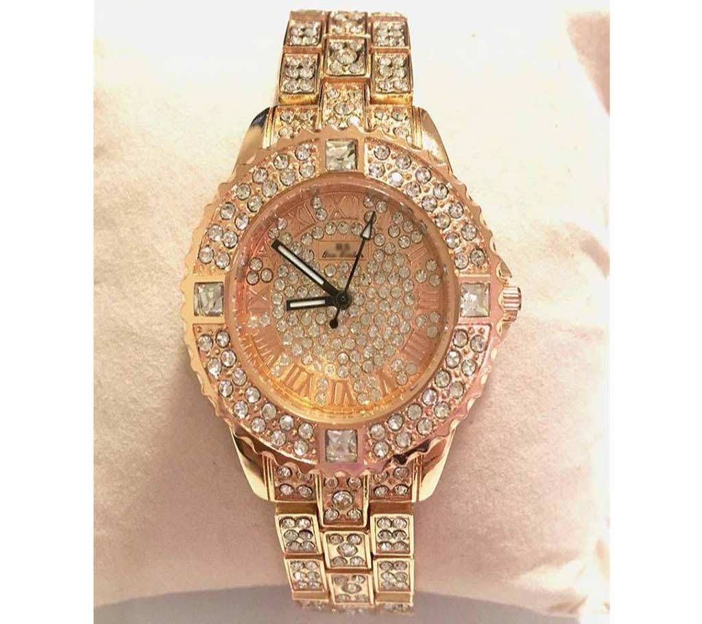 Luxury Rose Gold Women Rhinestone Watch