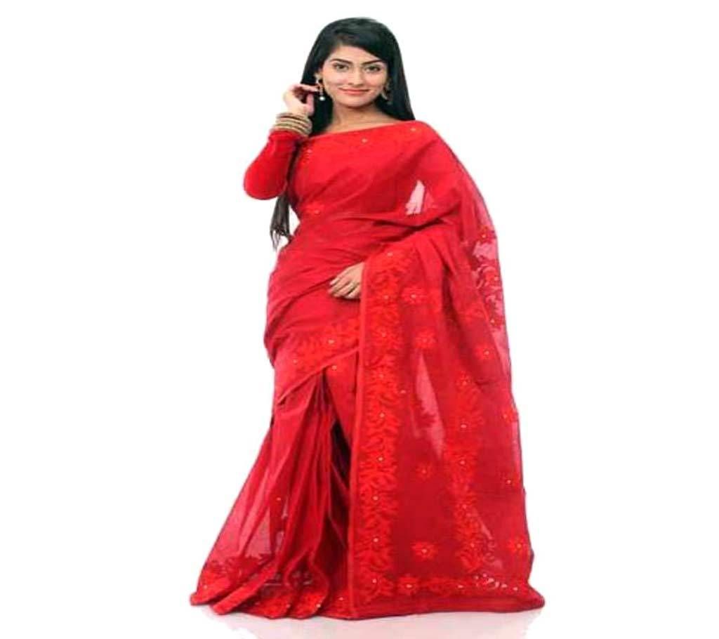 Boishaki  Red Cotton Sharee