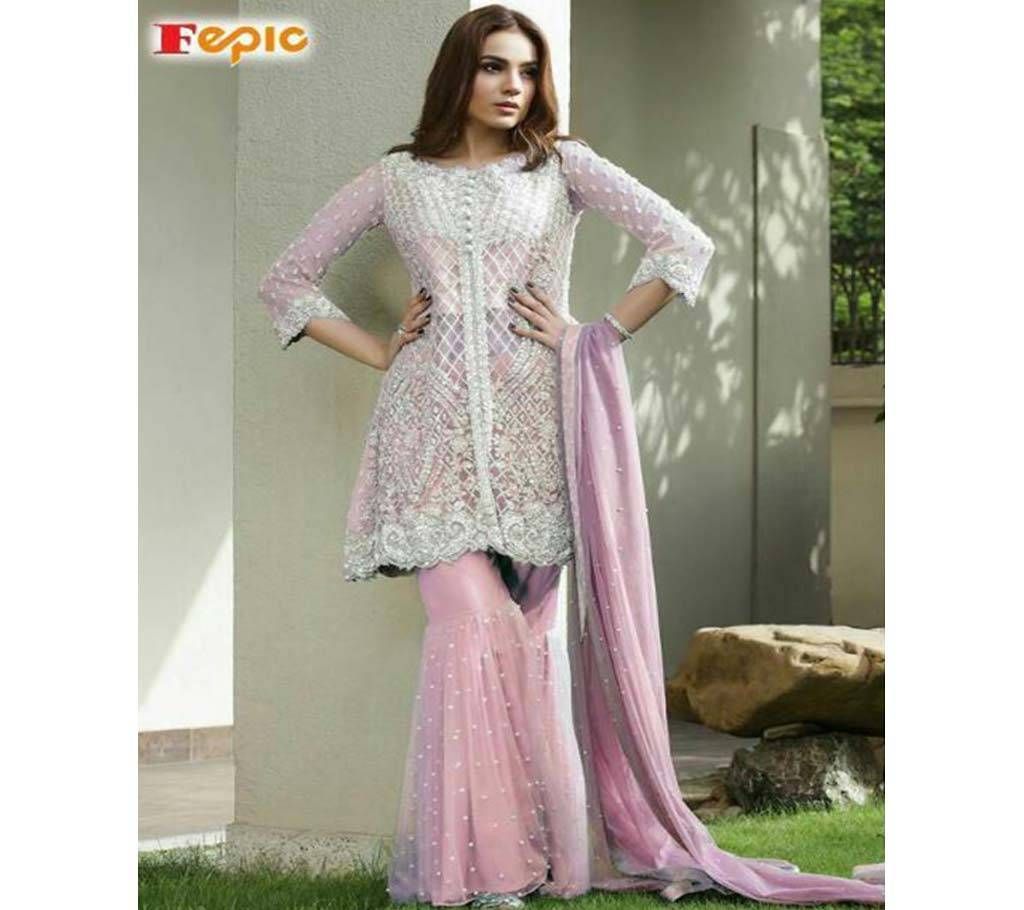 Fepic Sanober Blockbuster VOL 4 suits 0050c Net with lemon color ASI1589 G7707961 1A00 Unstitched Three Piece Copy