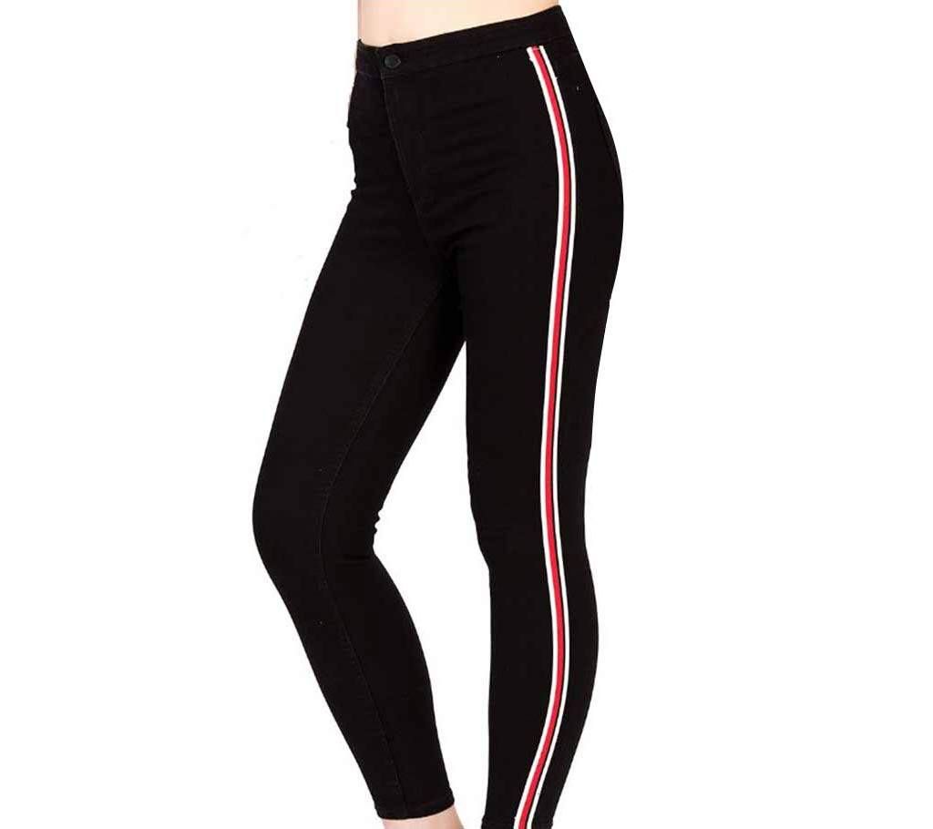 Ladies super skinny side tapping long jeans