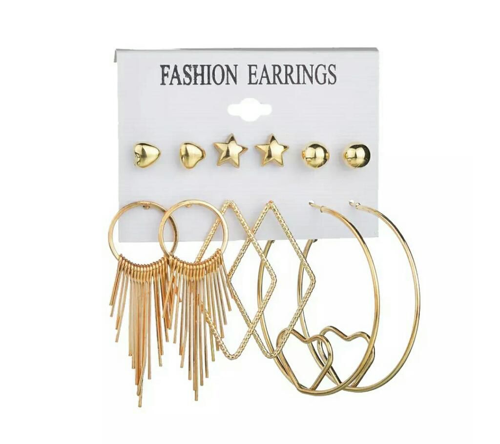 Dangle Modern Jewelry 6 Pairs
