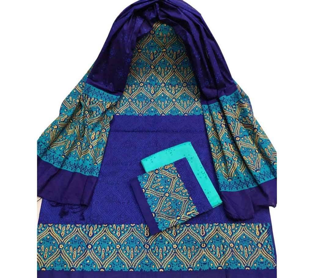 Unstitched Block Printed Cotton Salwar kameez fs-15