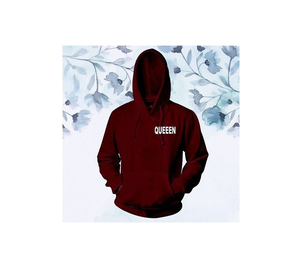 Womens Stylish Hoodie  Maroon  Queen  FAS