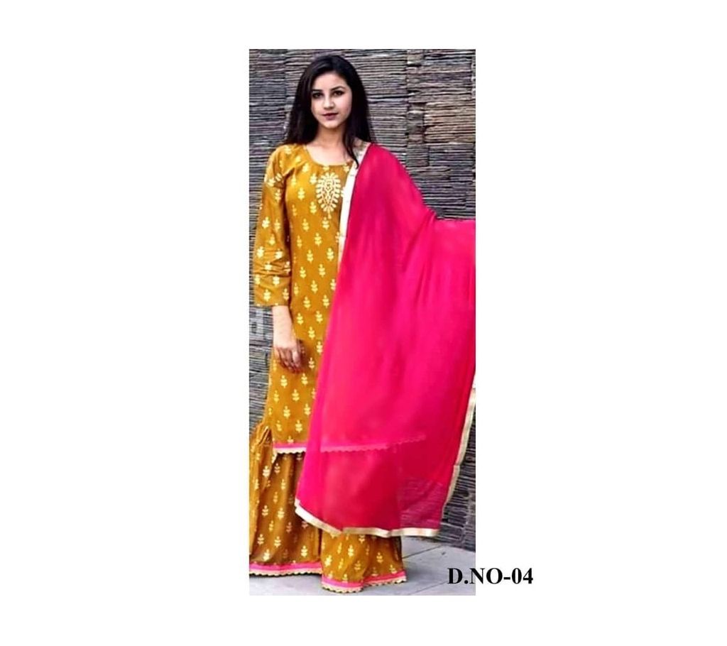 Unstitched block printed cotton salwar kameez FS-98