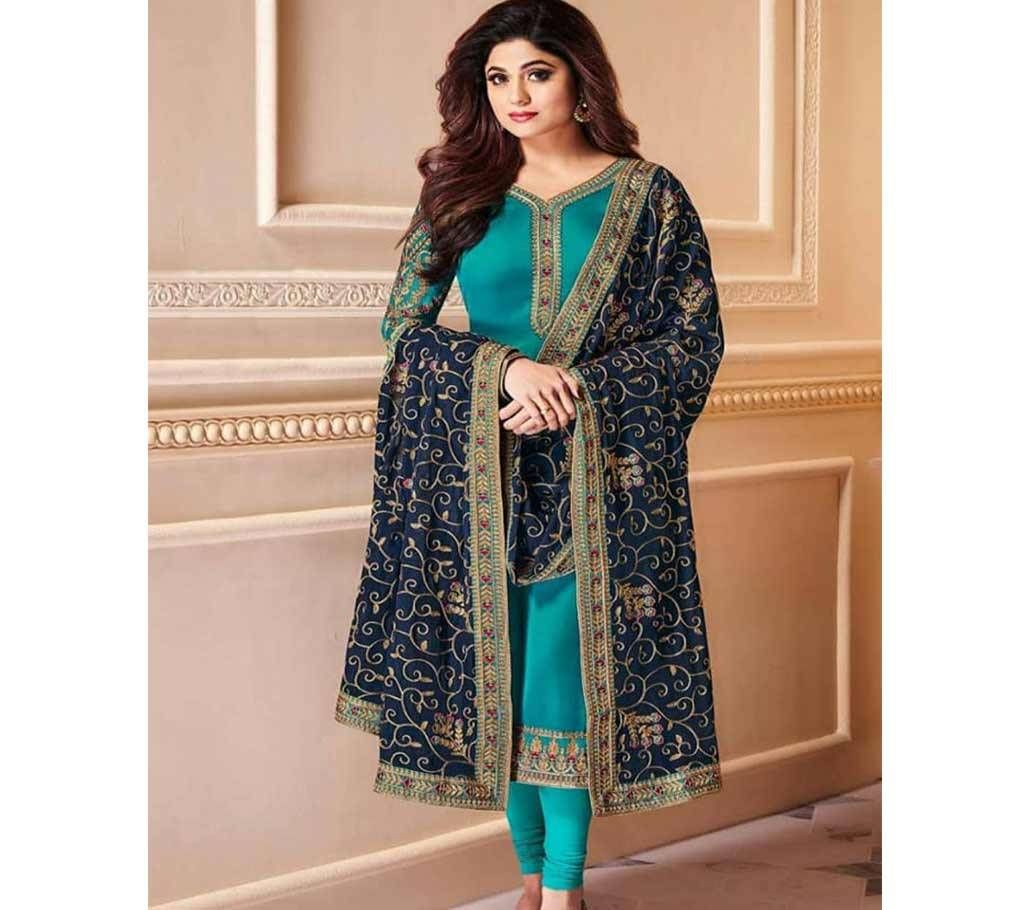 Unstitched Georgette with embroidery Three Piece 