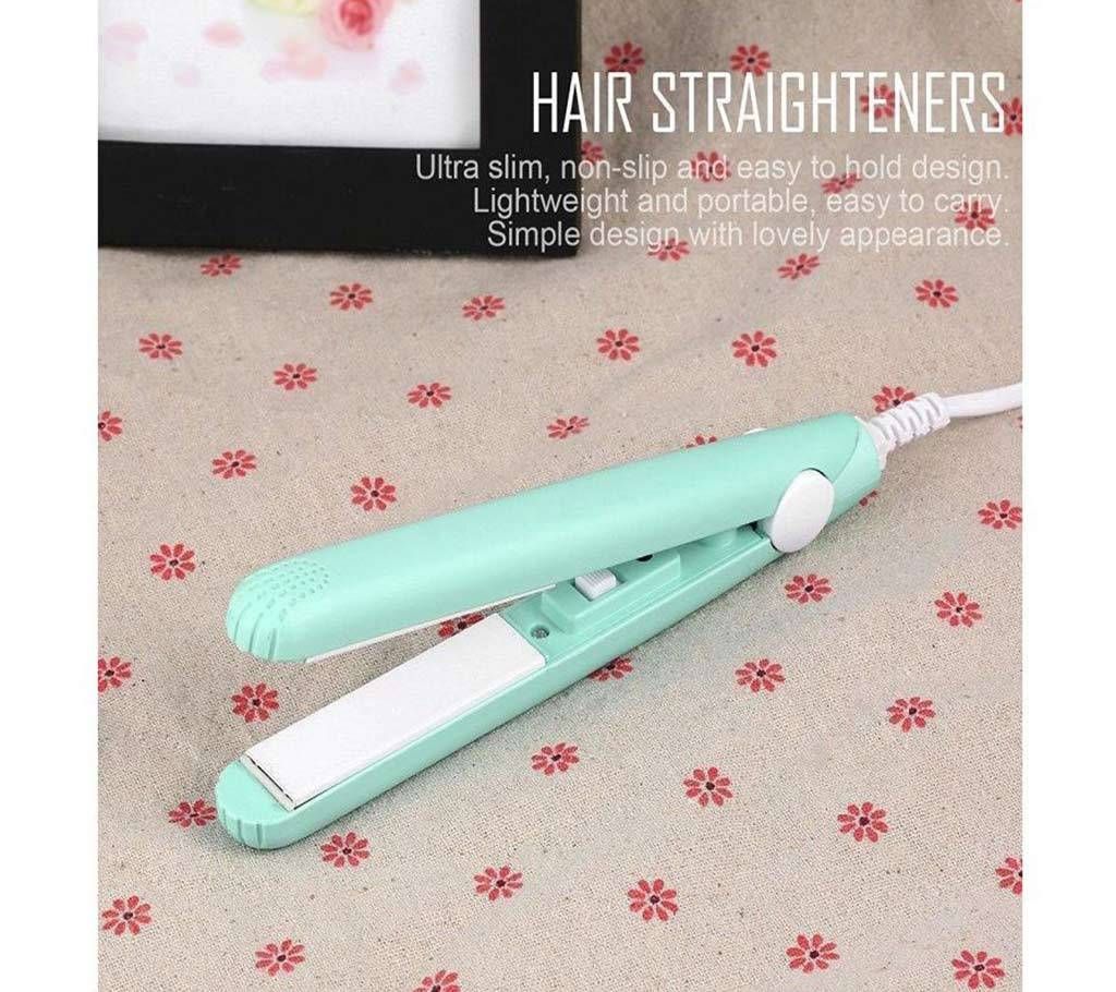 Portable Ceramic Hair Roll Straighteners Beauty Wet/Dry Dual Use Tools blue