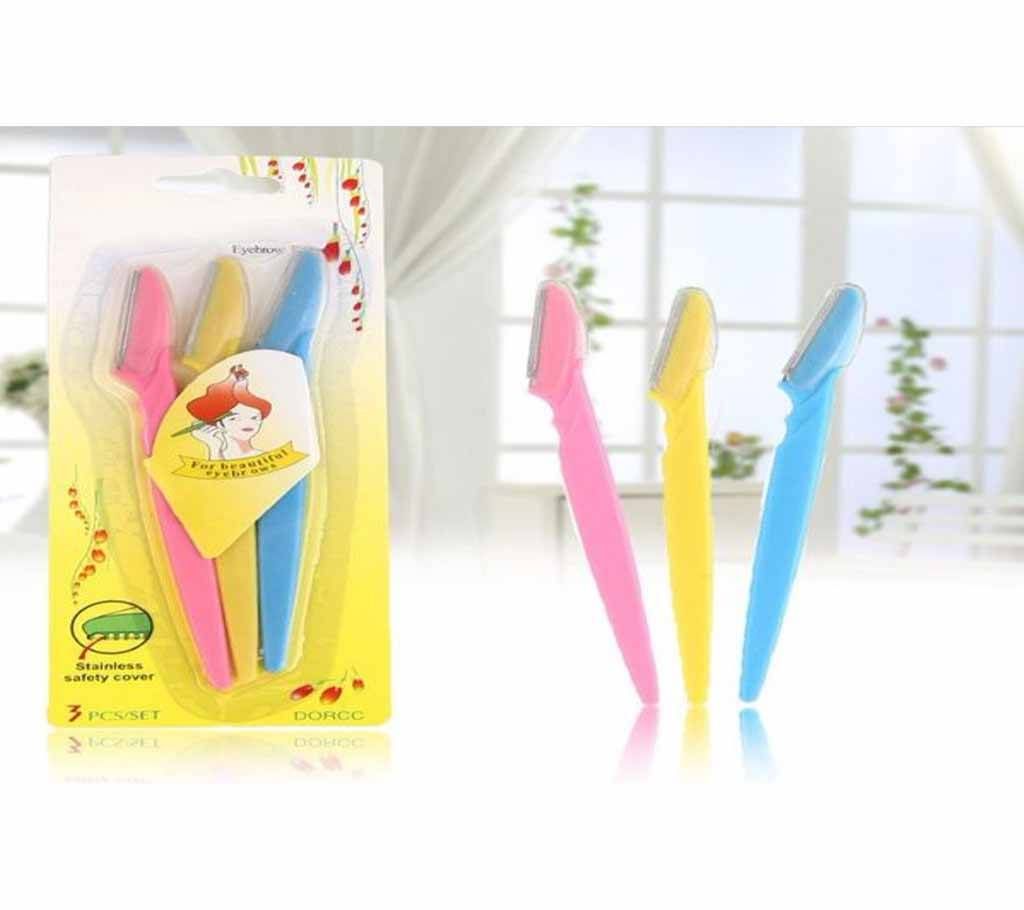 3PCS Sharp Eyebrow Knife Shaving Eyebrow Tool With Protective Cover