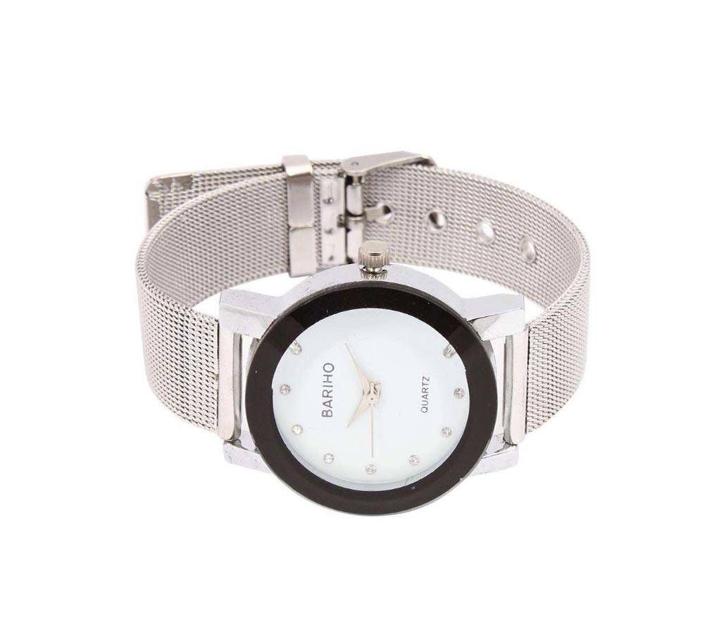 Bariho Stainless Steel Wrist Watch for Ladies - Silver Band