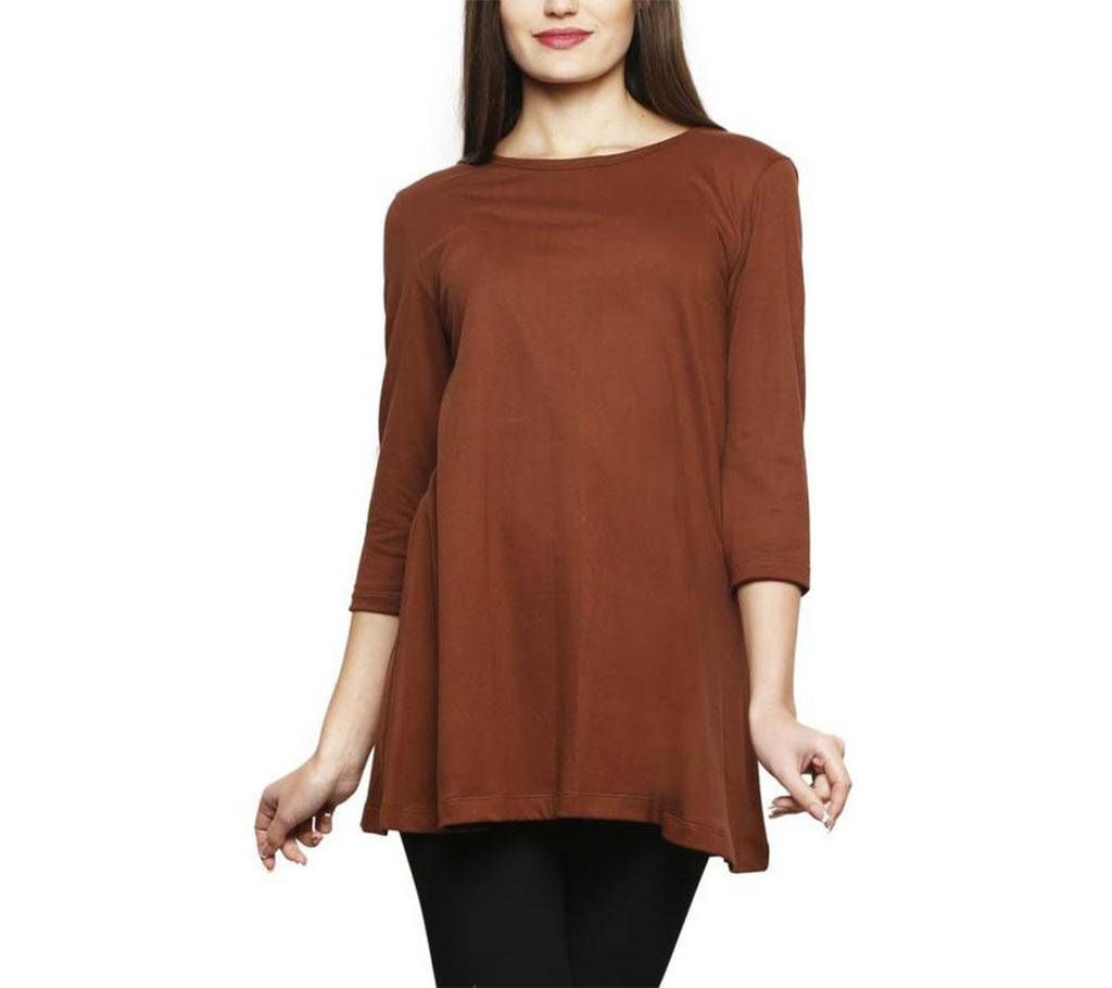 Clifton Women's Branded Comfortable Tunic Top - Brown

