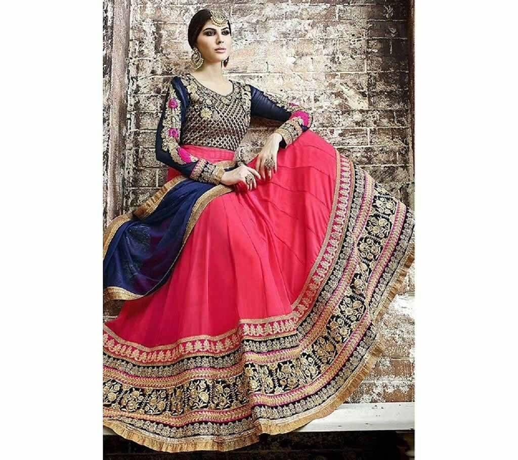 PINK ABAYA STYLE ANARKALI SUIT IN GEORGETTE