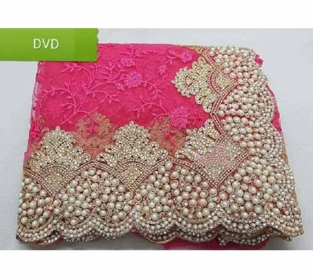Gorgeous saree with moti work