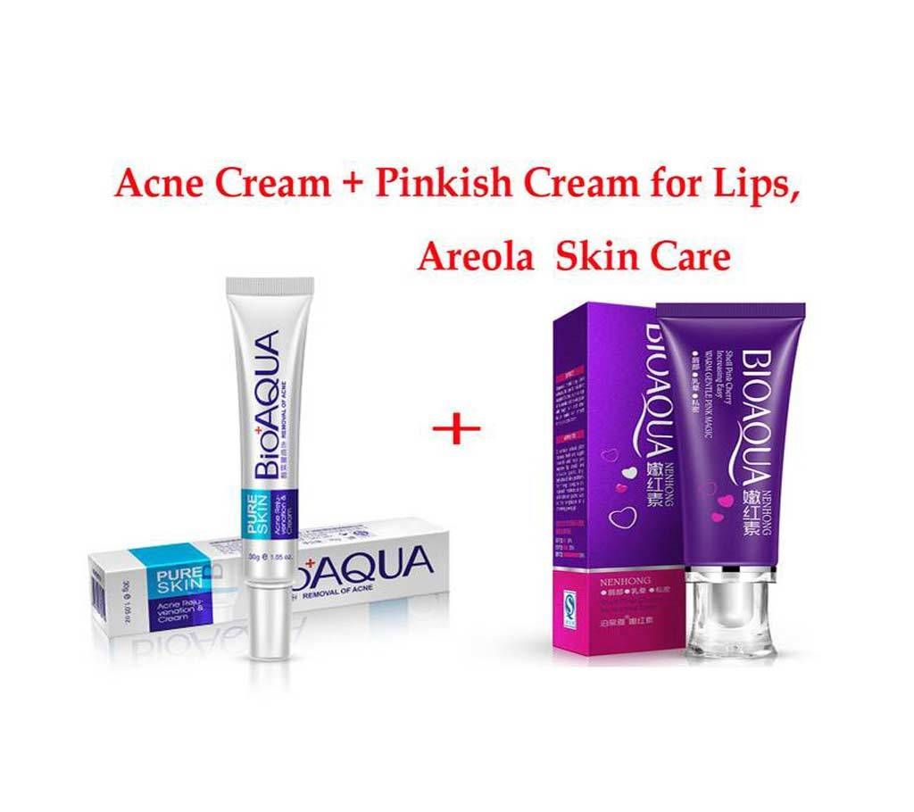 Pure skin acne Reju-Venation and cream + Pink Cherry Lip Private Part Nipple Bleaching Whitening Pinkish Cream 30gm+30gm - China