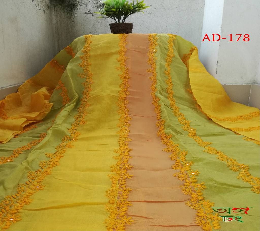 Unstitched Handicraft prid Voil Single Kameez