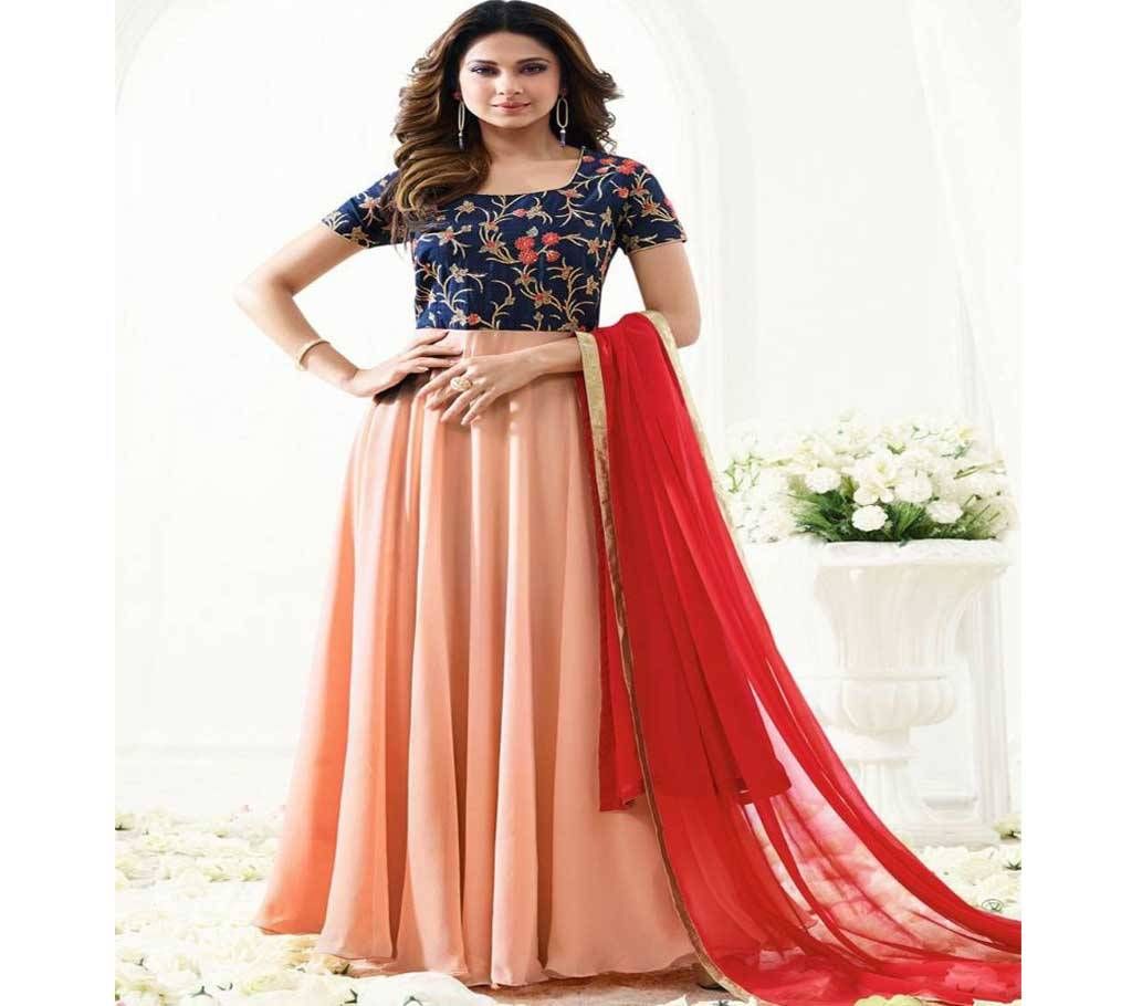 UNSTITCHED embroidery Georgette Floor Touch Anarkali Suit jenifar 023