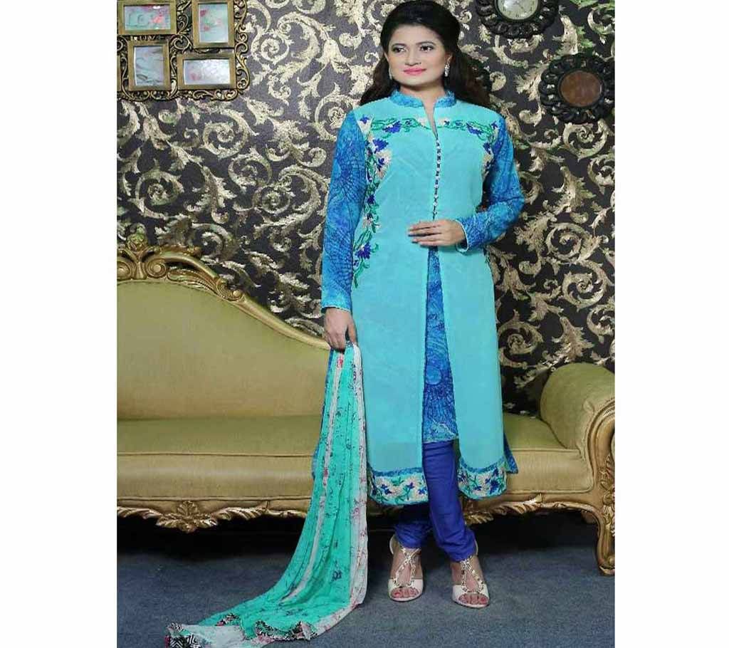 readymade georgette  3 peach
