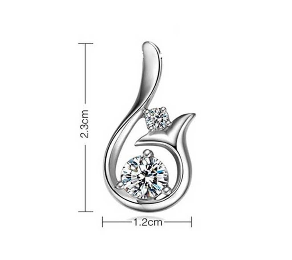 brincos simple crystal angel wings stud earrings for women silver color anti-allergic earrings jewelry