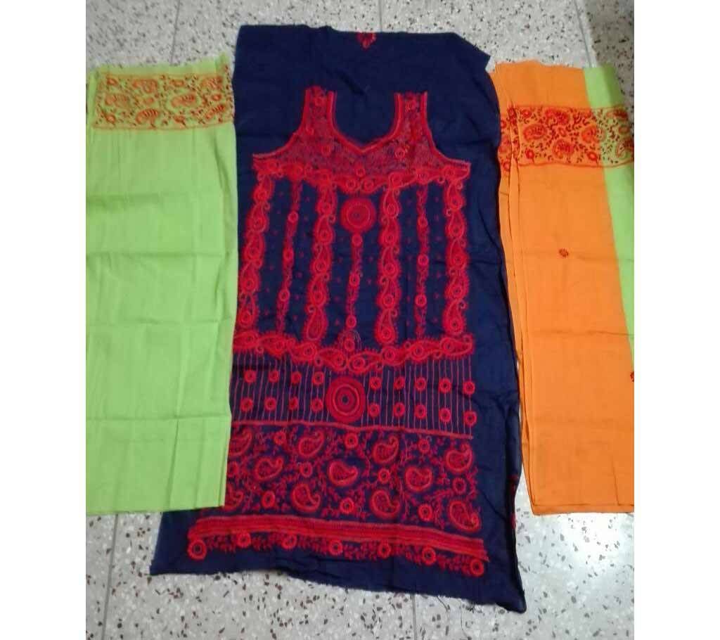 un stitched cotton handicraft three piece 