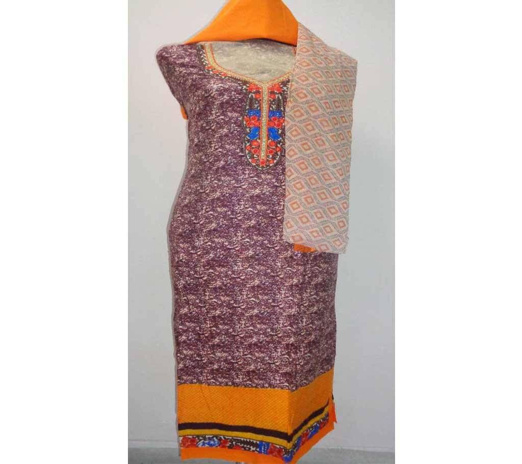 Indian Unstitched Tissue Cotton Three Piece 271 
