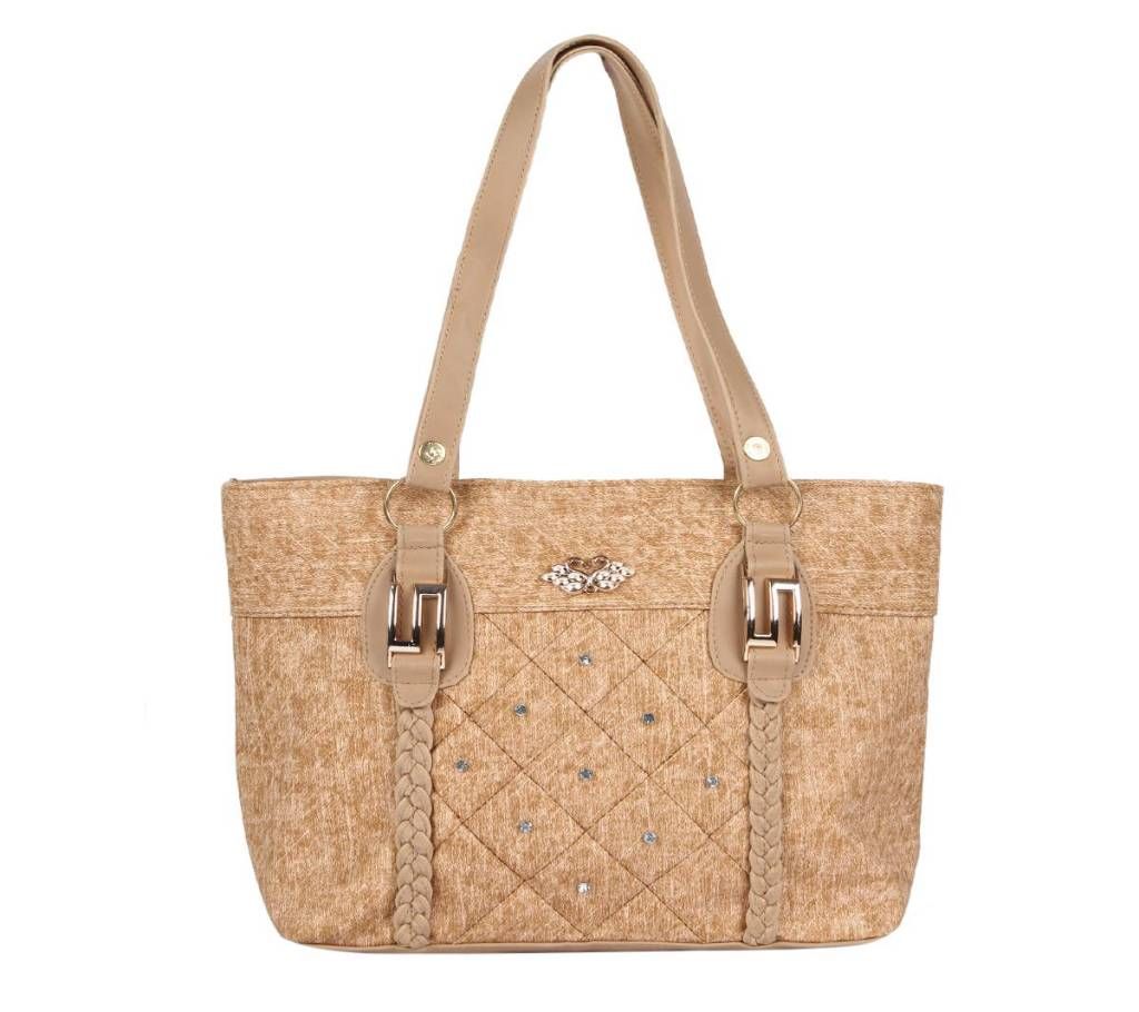 Diamond Designed Brown Ladies Hand Bag for Women