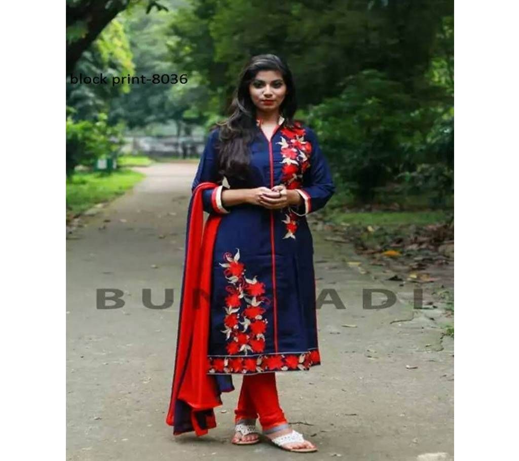 Unstitched block printed Rajdhani voyel cotton Salwar Kameez St block-8036 Copy