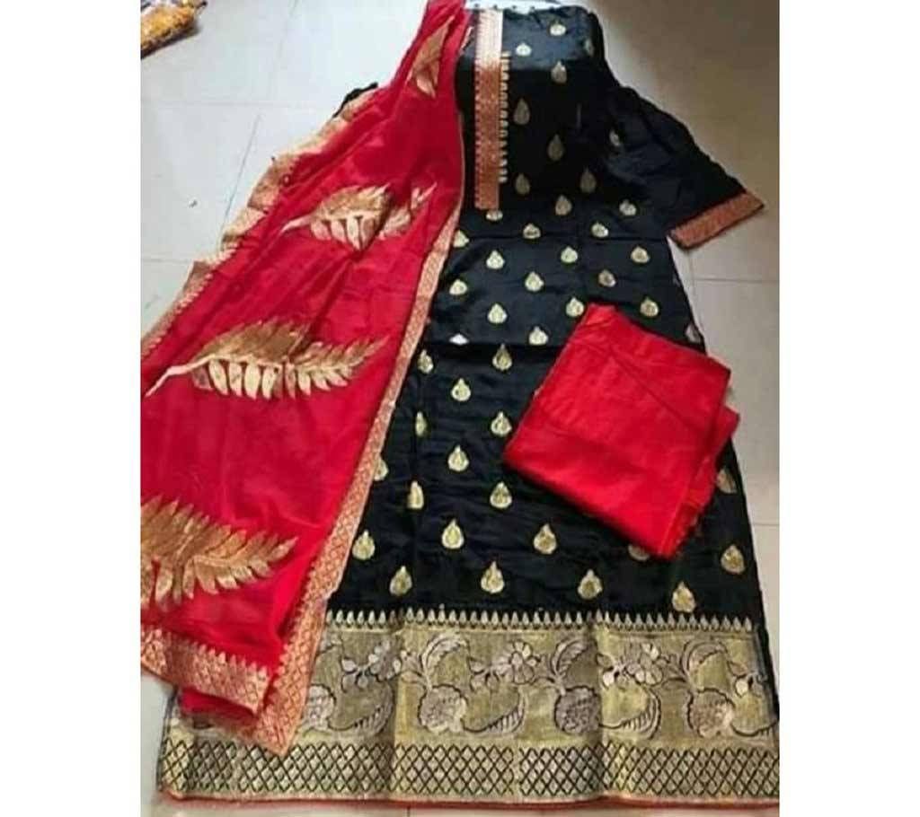 Unstitched Embroidery Work Cotton Salwar Kameez