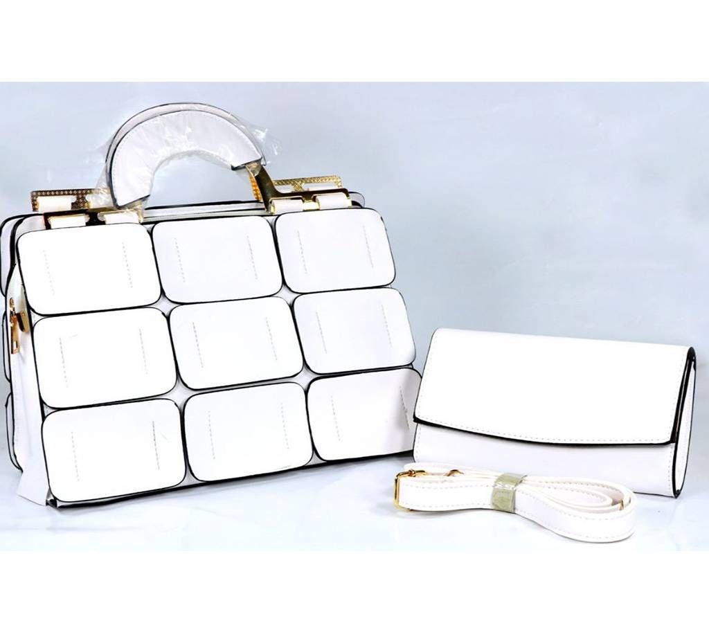 Women Leather Hand Bag - White - 855WH  