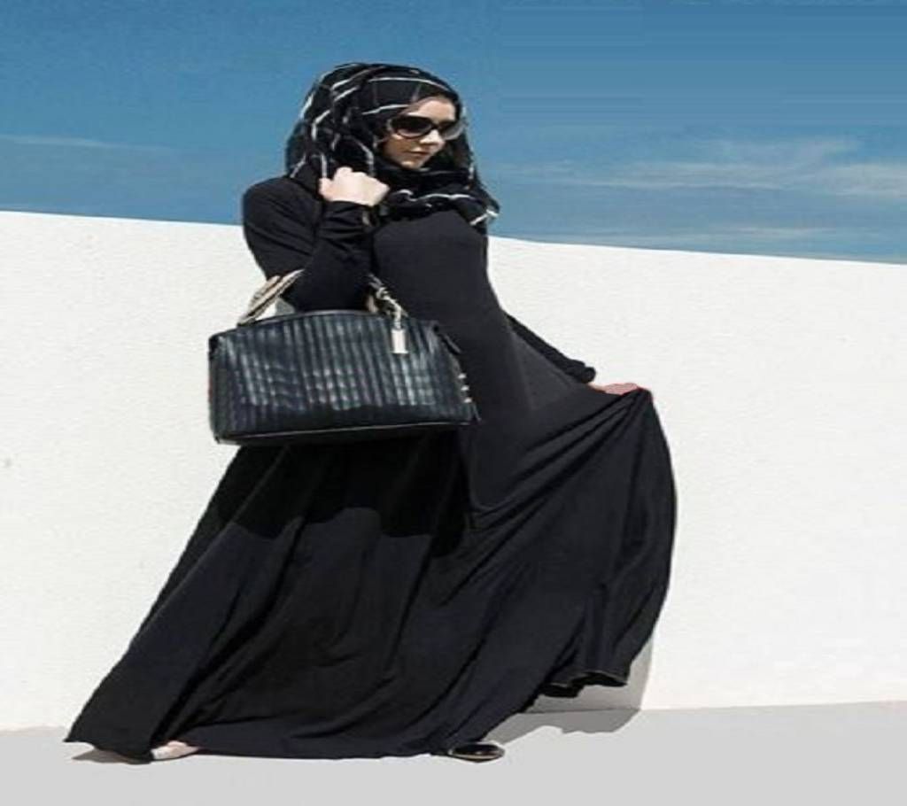 Black Ambrotery Borka For Woman