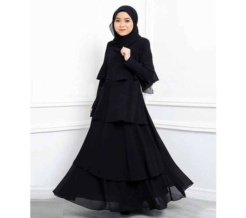 Black Georgette Borka For Woman