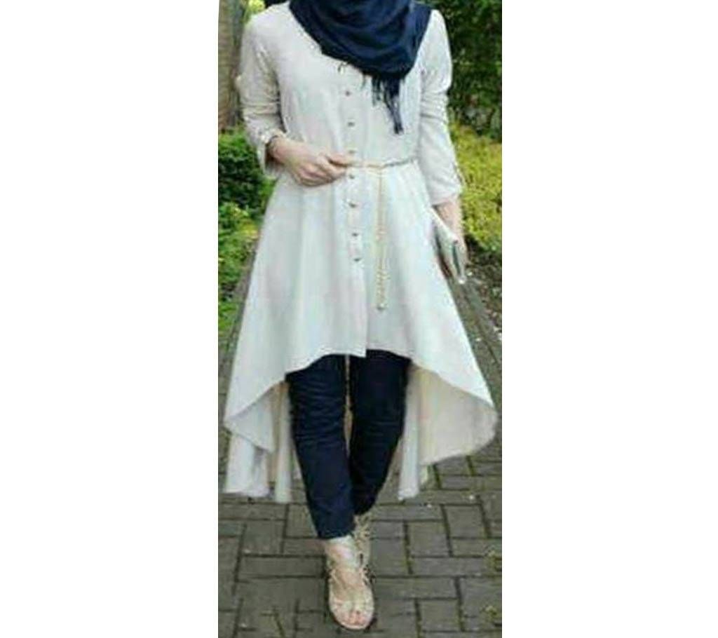 Off white China Linen/ Georgette Borka for women