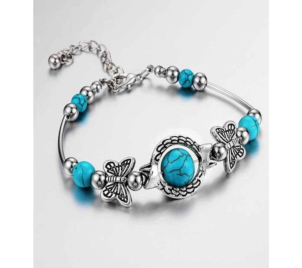 Turquoise Stone Setting Metal bracelet