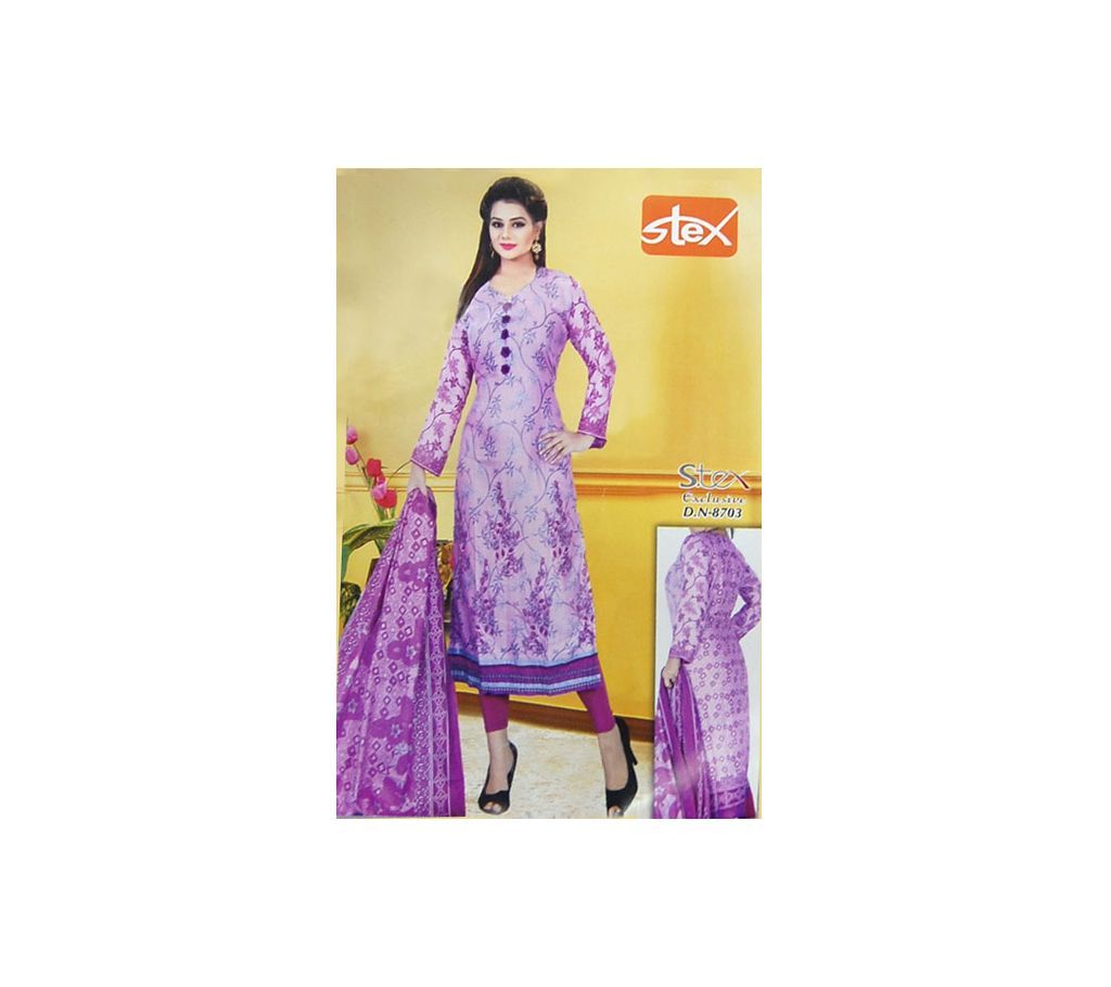 Unstitched  Printed & work three piece