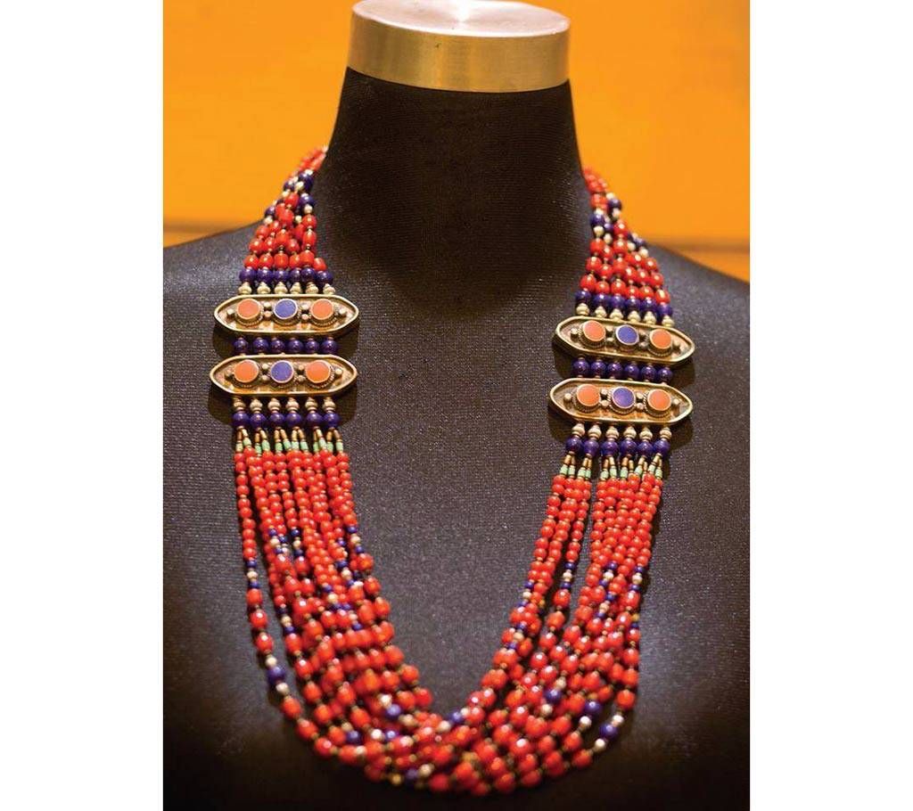 ladies metal beads setting necklace 