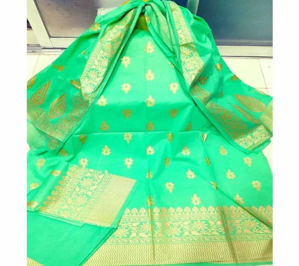 Unstitched Cotton screen Sal Printedwar Kameez for Women
