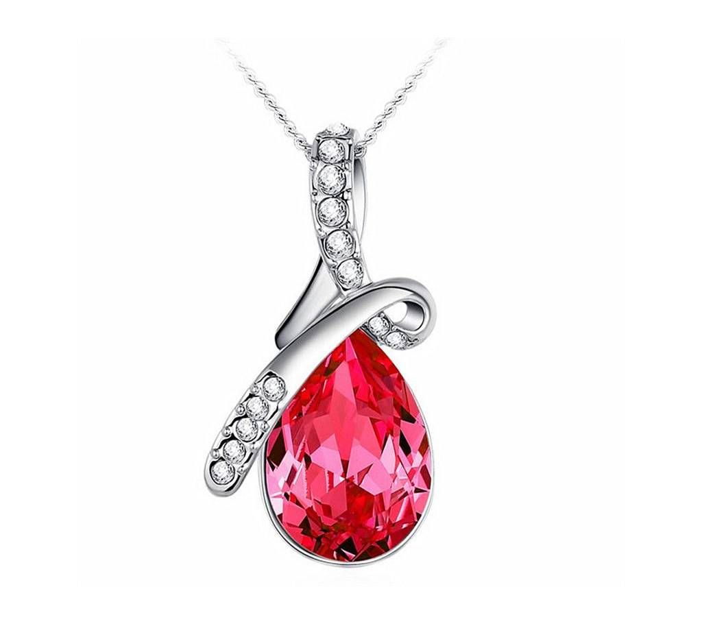 Fashion Jewelry 2 colors Long Crystal Heart Pendant Necklace Chain For Women Love Necklaces & Pendants Collares x 331