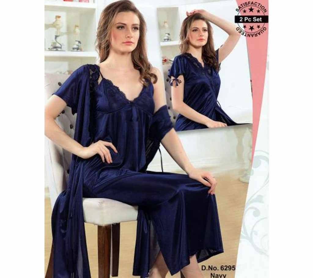 Fashionable Two Part Nighty-6295 Navy