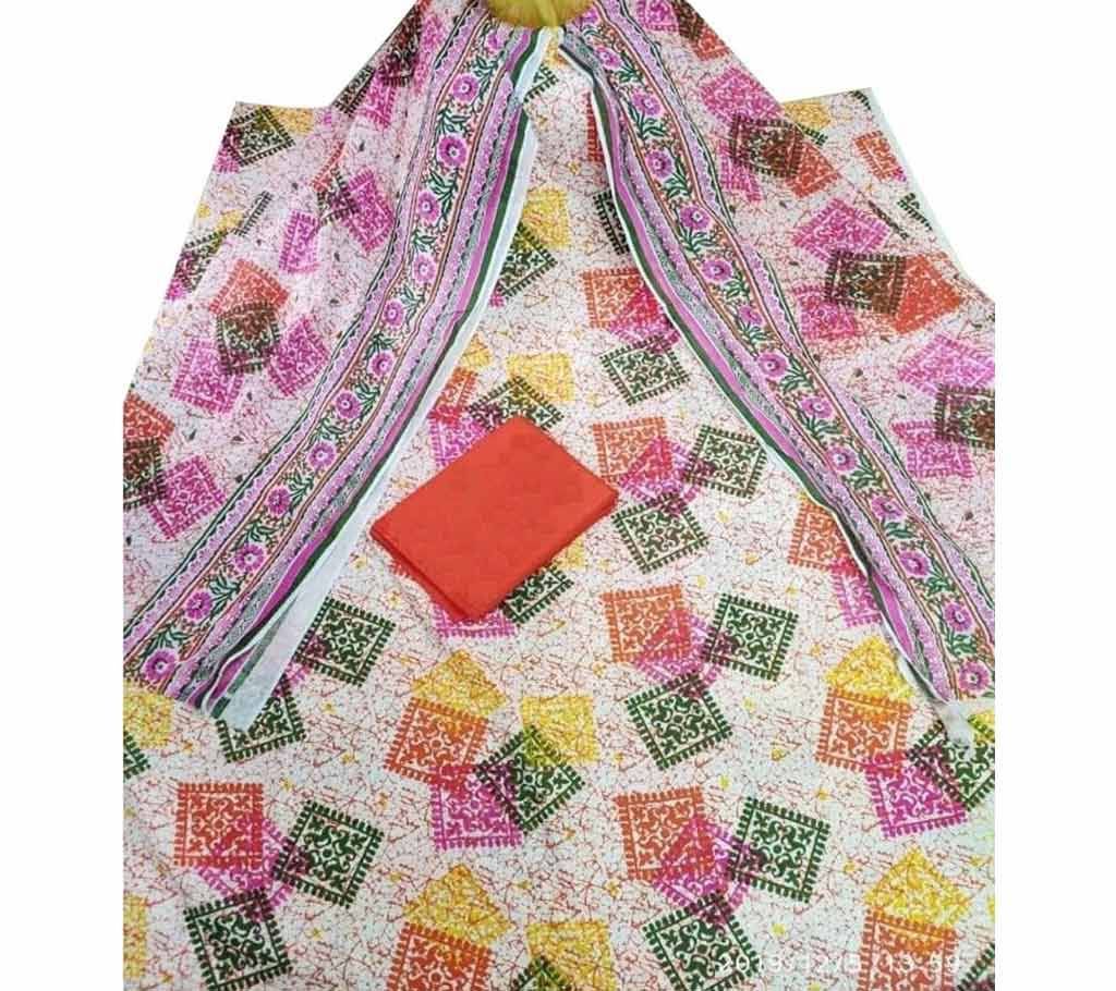 Unstitched Skin Pinted Three Piece 