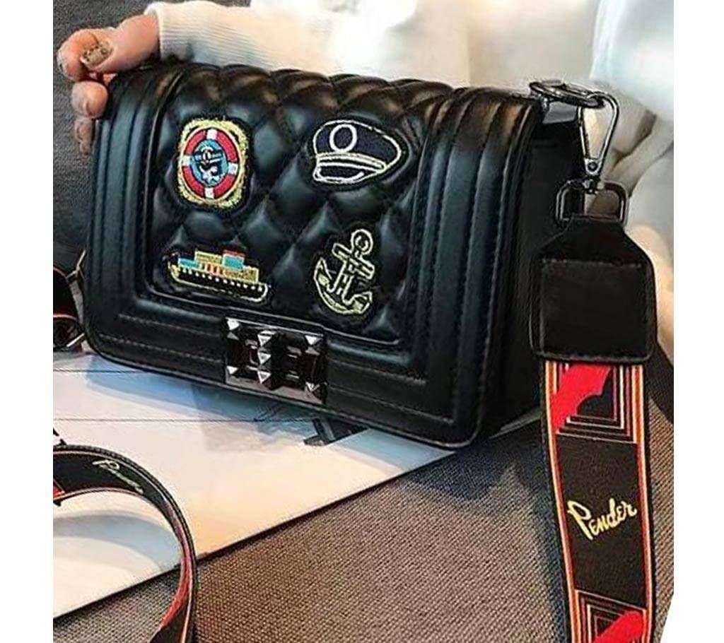 Stylish Ladies PU Leather Handbag With Various Stone