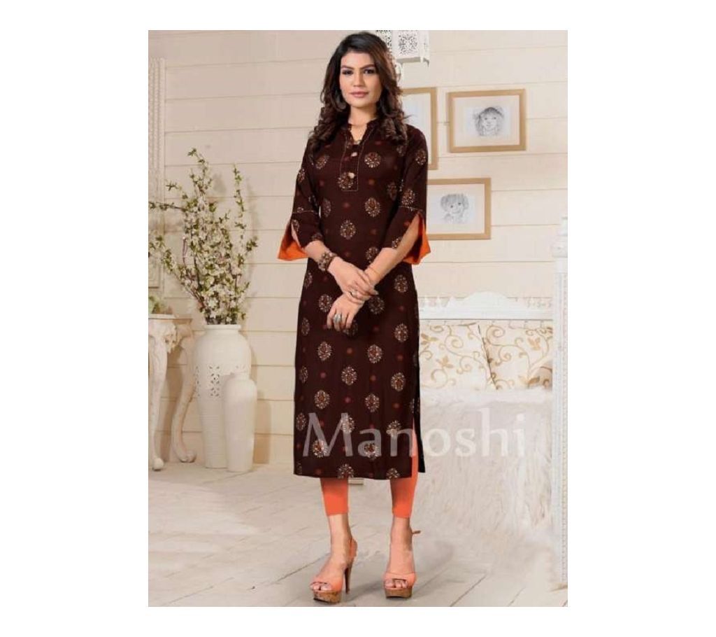 Unstitched Block Printed Cotton 2Piece Maroon Color