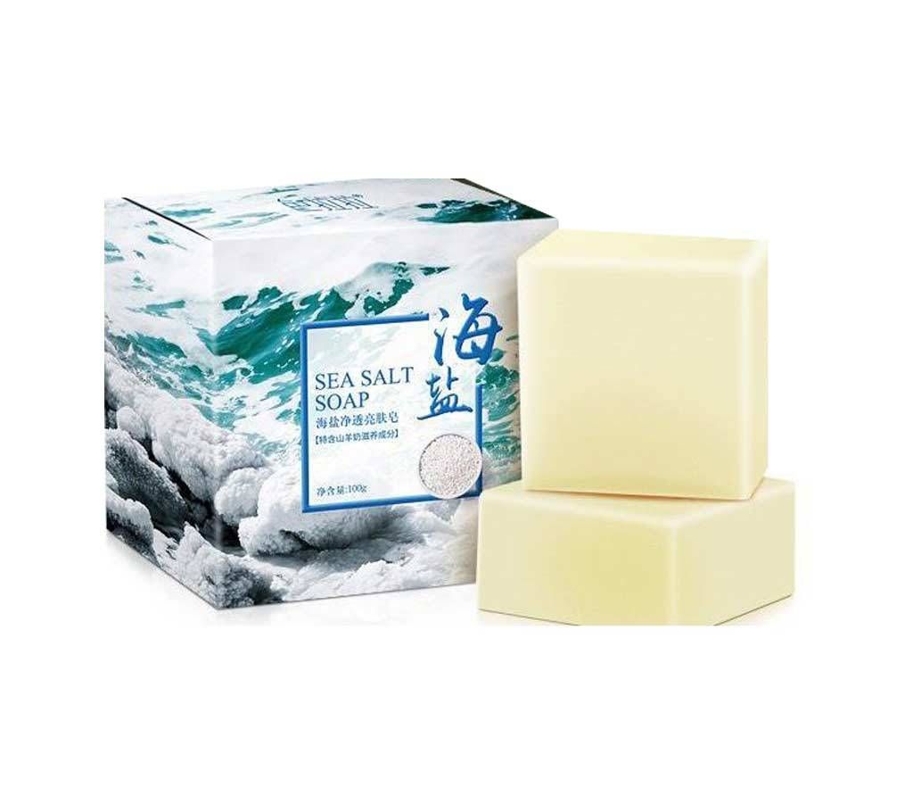 Sea Salt Soap Cleaner Removal Pimple Pores Acne Treatment Goat Milk Moisturizing Face Wash Soap Base Skin Care-100g-China