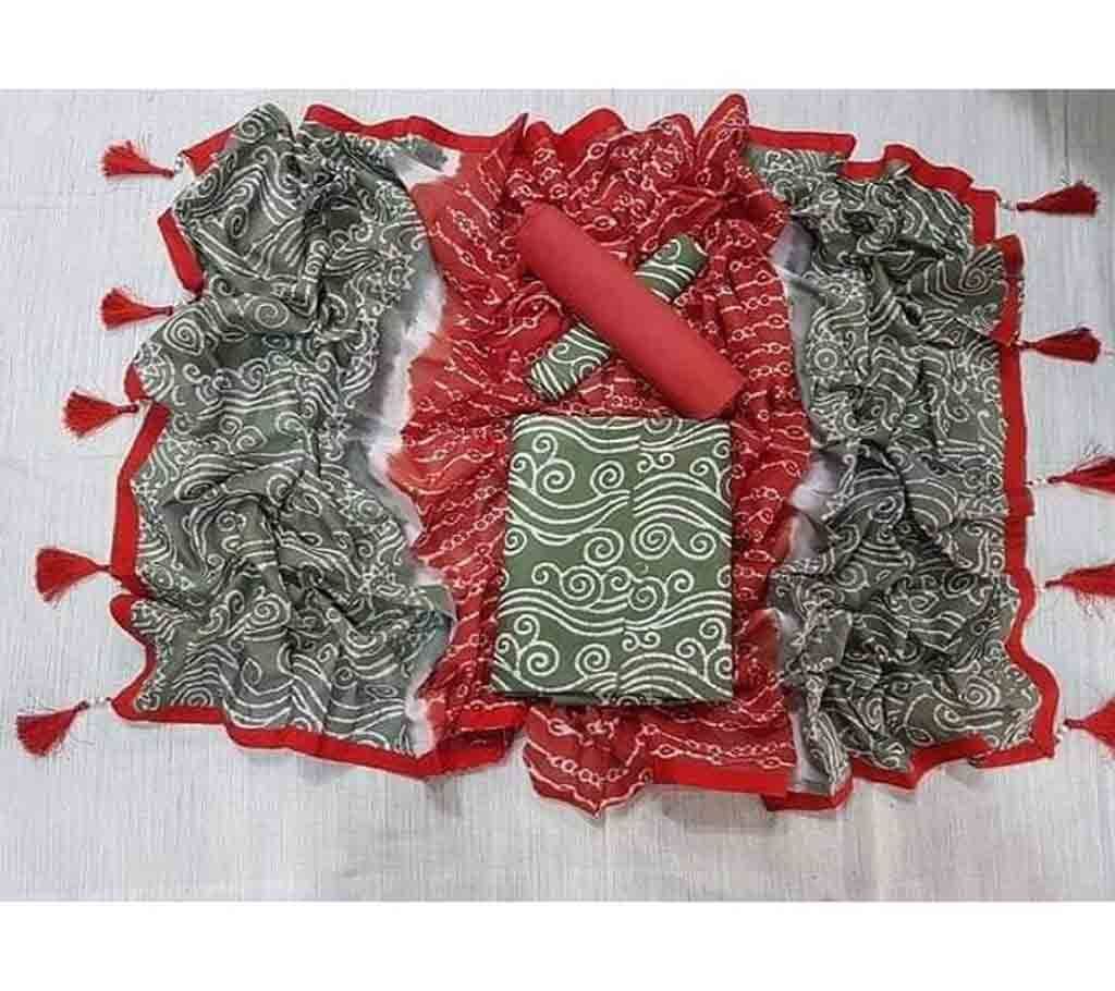 Bexi Voil Leach Vegetable Batik Three Piece For Women-1