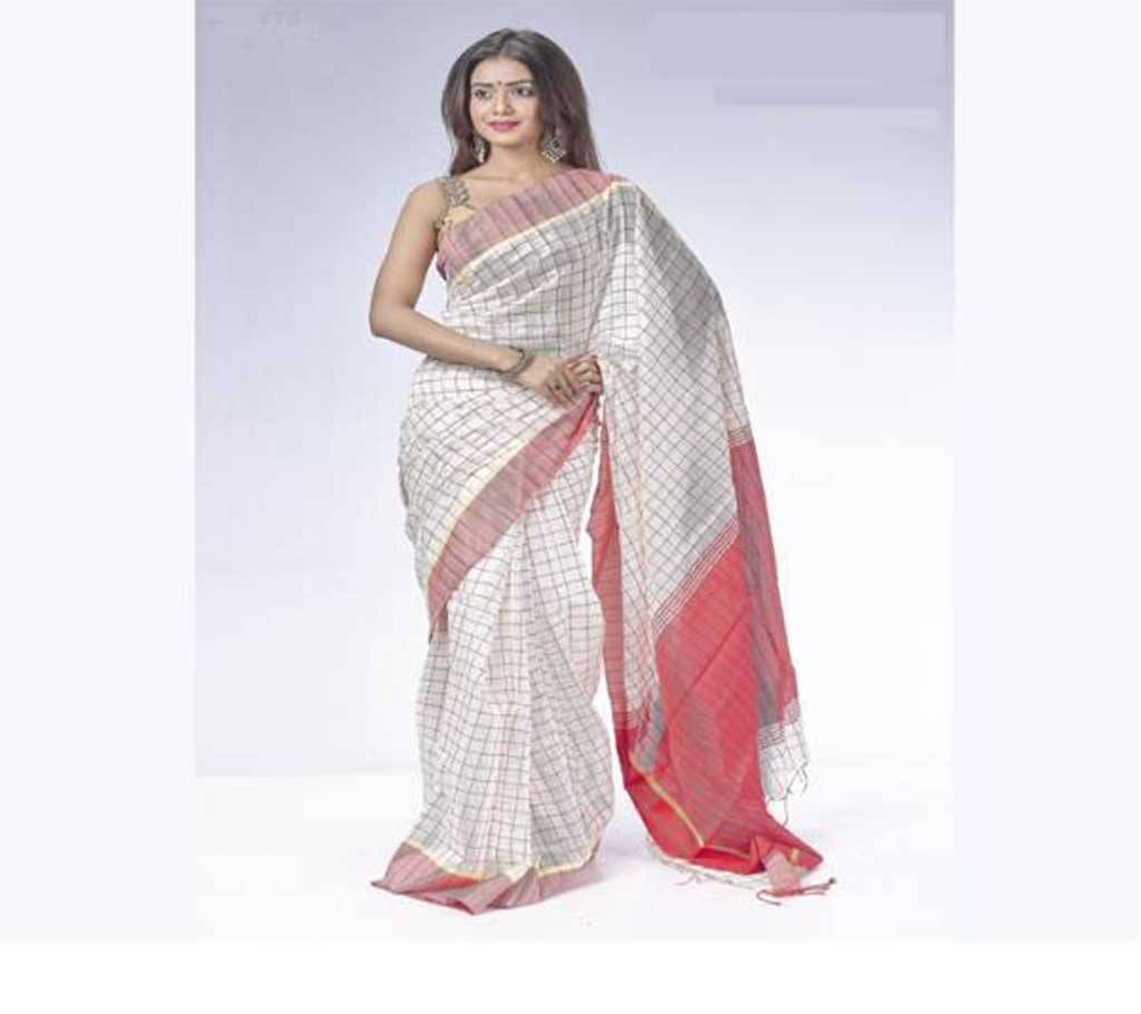 White color toshor silk sharee