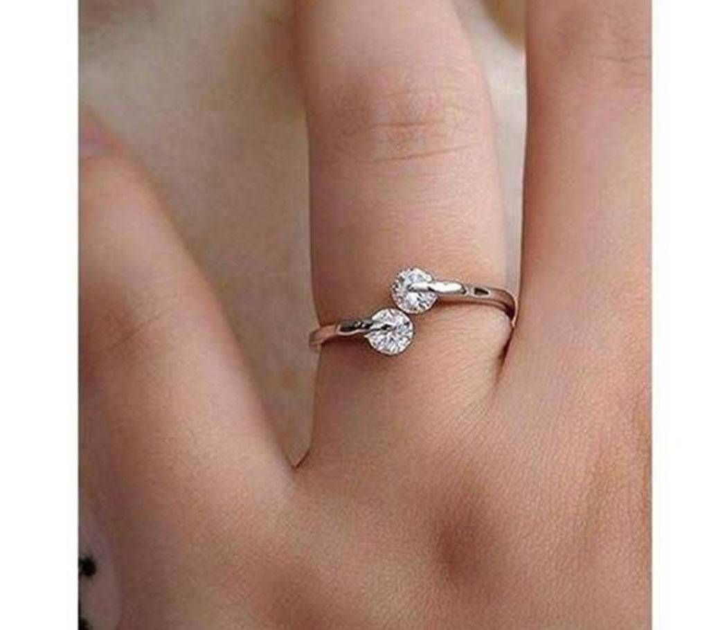 Rose Gold Plated Design Twin finger Ring