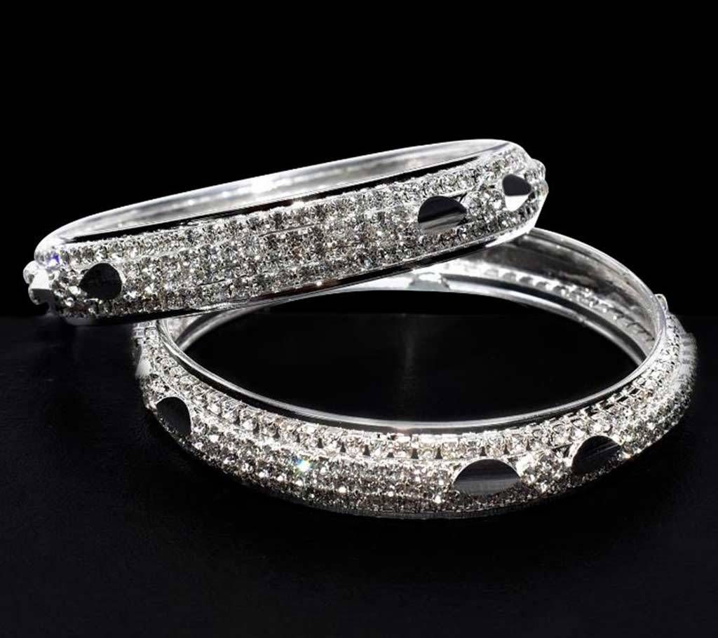 Indian Silver Stone Stylish Bangles For Women