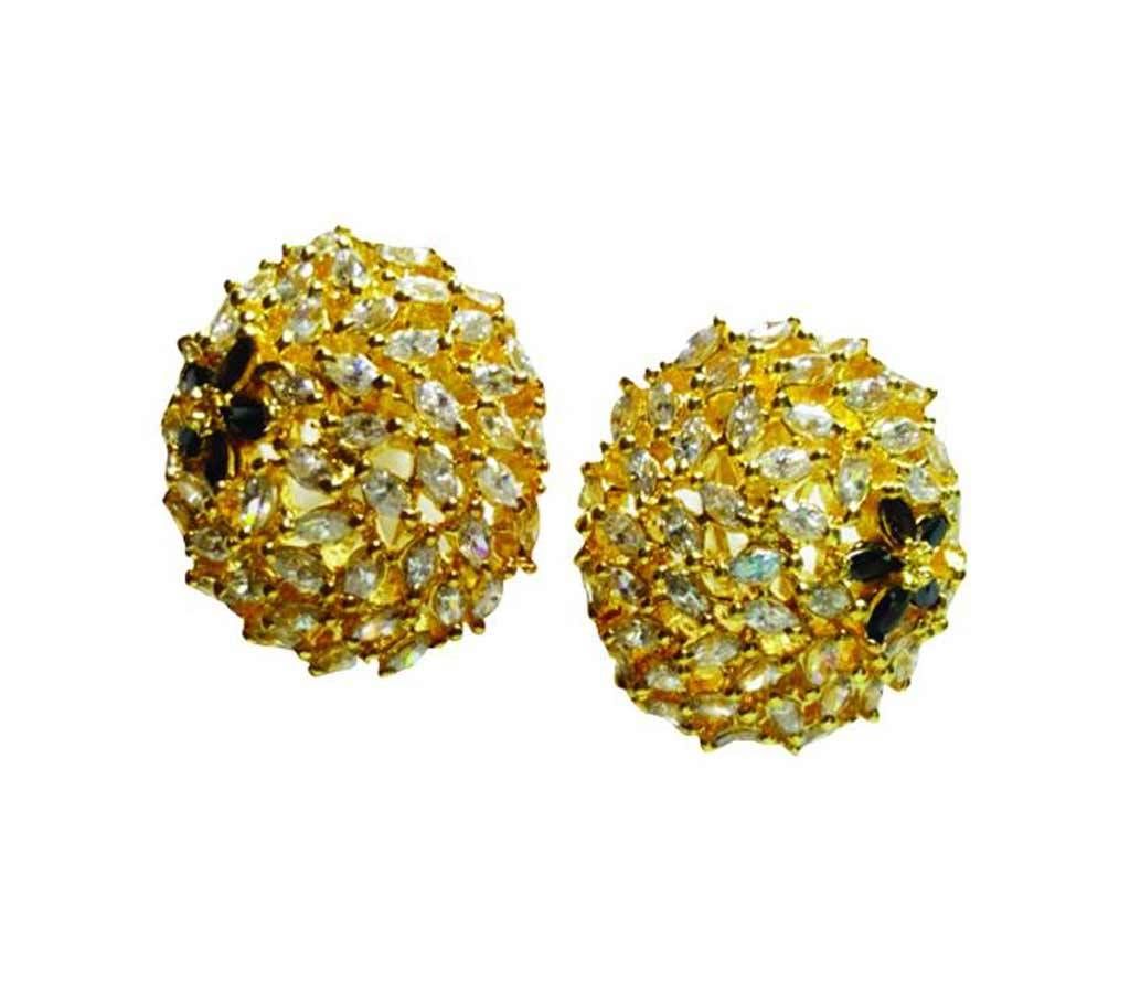 Gold Plated Diamond Cut Ear Ring-223