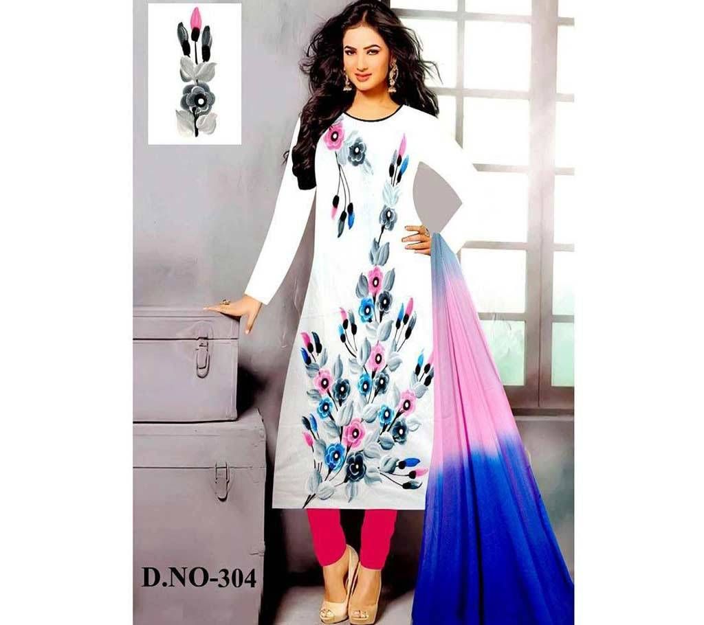 un stitched hand painted cotton three piece copy 
