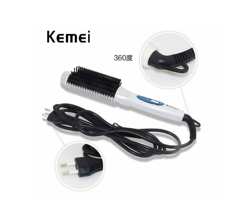 Hair Straightener Flat Curling Iron Brush