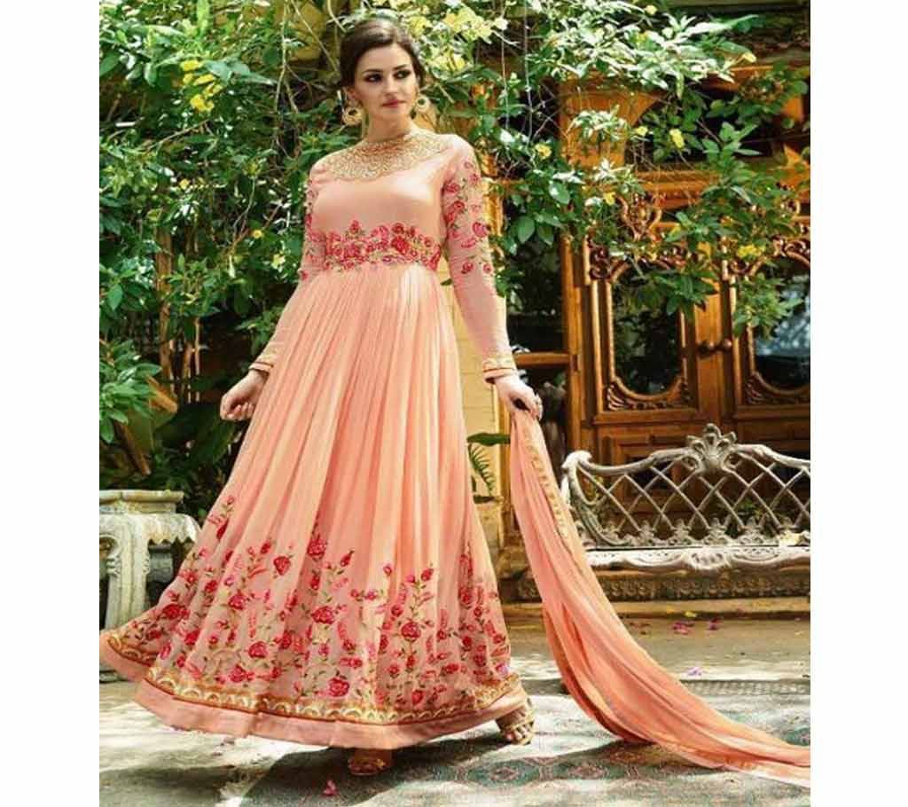 Unstitched georgette with Embroidery Floor Touch Designer salwar suit  zubeda 039